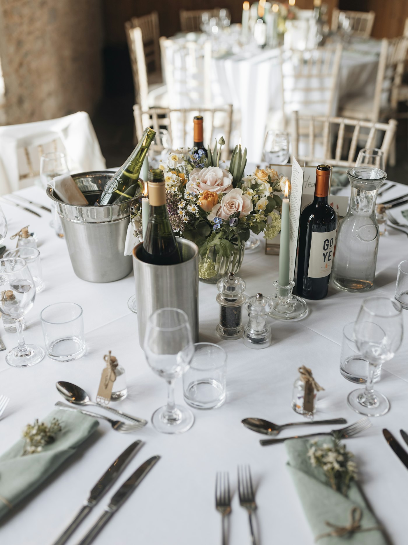 Wedding reception table used as a venue website visual